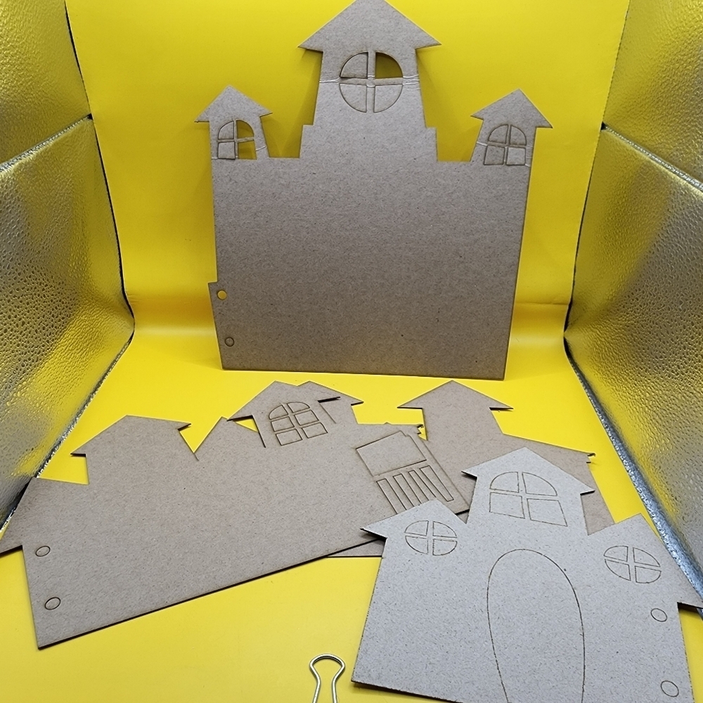4 Chipboard House Die Cuts Scrapbooking Crafting Lot